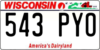 WI license plate 543PYO
