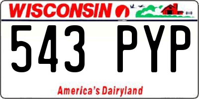 WI license plate 543PYP