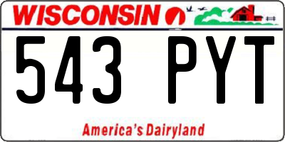 WI license plate 543PYT