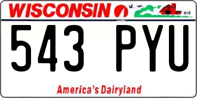 WI license plate 543PYU