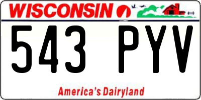 WI license plate 543PYV