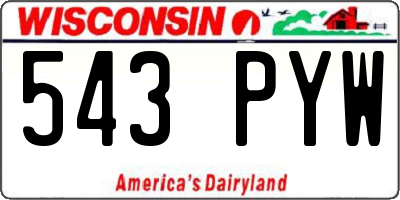 WI license plate 543PYW