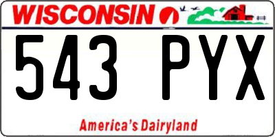 WI license plate 543PYX
