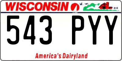 WI license plate 543PYY