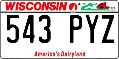 WI license plate 543PYZ