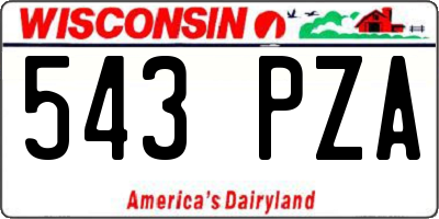 WI license plate 543PZA