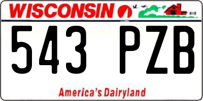 WI license plate 543PZB
