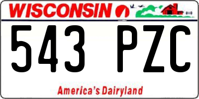 WI license plate 543PZC