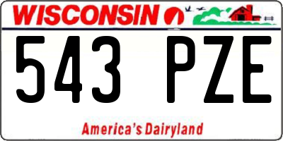 WI license plate 543PZE