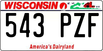 WI license plate 543PZF