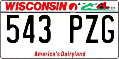 WI license plate 543PZG