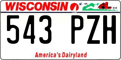 WI license plate 543PZH