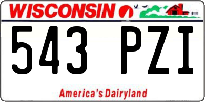 WI license plate 543PZI