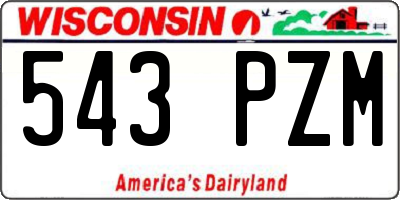 WI license plate 543PZM