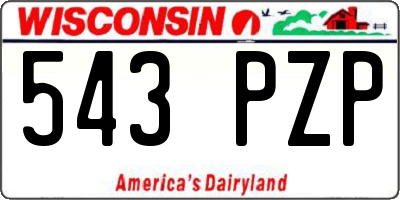 WI license plate 543PZP