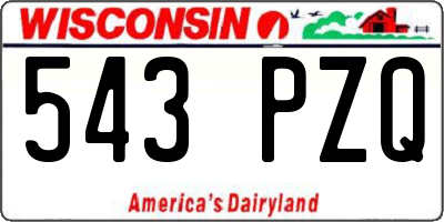 WI license plate 543PZQ