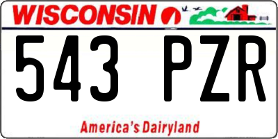 WI license plate 543PZR