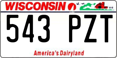 WI license plate 543PZT