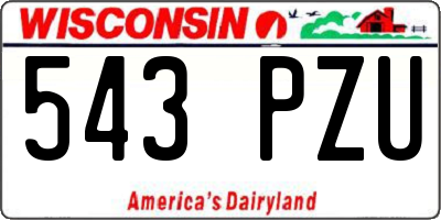 WI license plate 543PZU