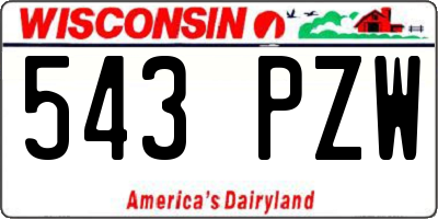 WI license plate 543PZW