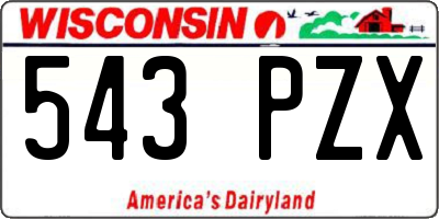 WI license plate 543PZX