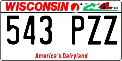 WI license plate 543PZZ