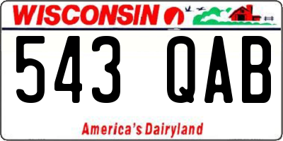 WI license plate 543QAB