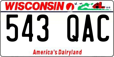 WI license plate 543QAC