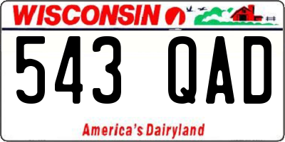WI license plate 543QAD