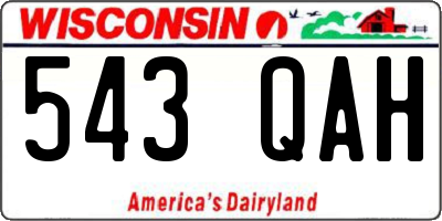 WI license plate 543QAH