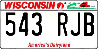 WI license plate 543RJB