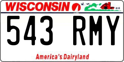 WI license plate 543RMY