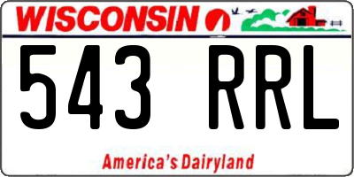 WI license plate 543RRL