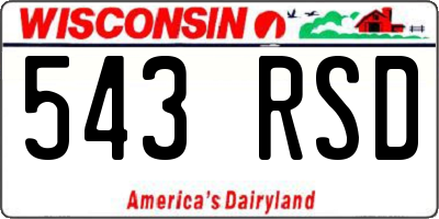 WI license plate 543RSD