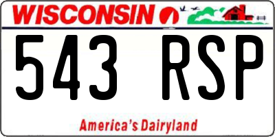 WI license plate 543RSP