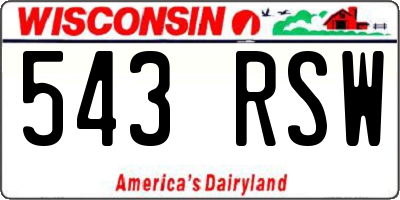 WI license plate 543RSW