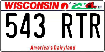 WI license plate 543RTR