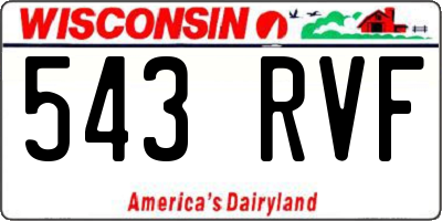 WI license plate 543RVF