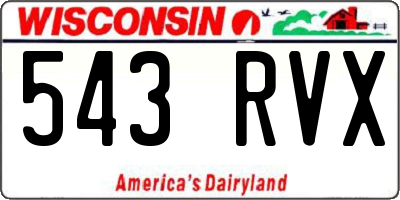 WI license plate 543RVX