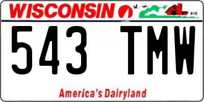 WI license plate 543TMW