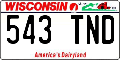 WI license plate 543TND