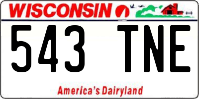 WI license plate 543TNE