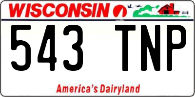 WI license plate 543TNP