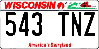 WI license plate 543TNZ