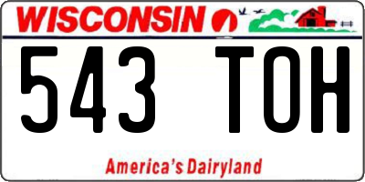 WI license plate 543TOH