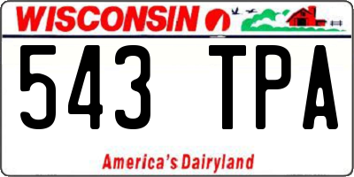 WI license plate 543TPA