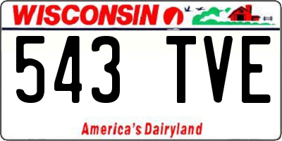 WI license plate 543TVE