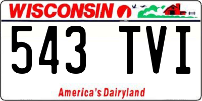 WI license plate 543TVI