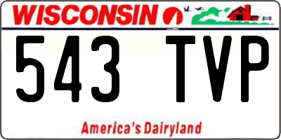 WI license plate 543TVP