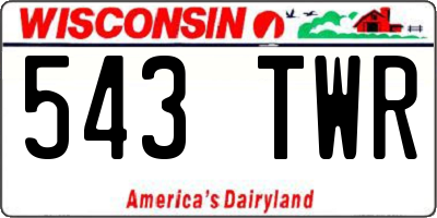 WI license plate 543TWR